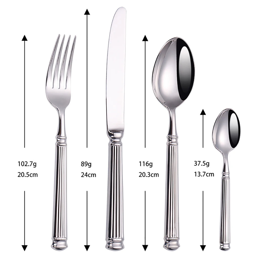 12/16/20 Pieces Sliver Tableware Stainless Steel Cutlery Elegant