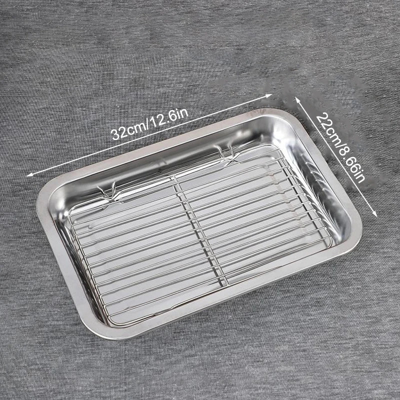 Stainless Steel Baking Tray Removable Cooling Rack Oven