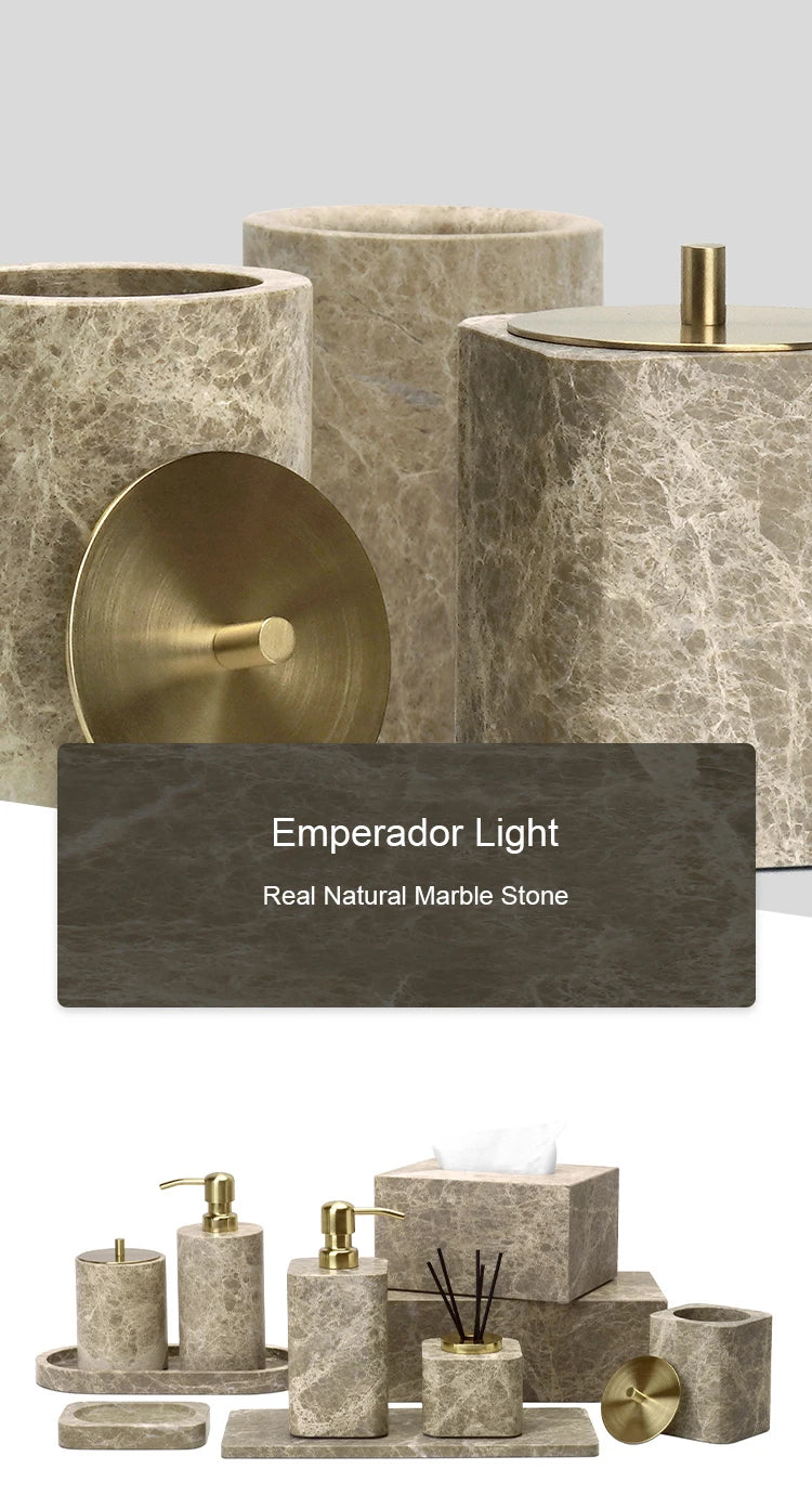 Emperador Light Natural Marble Bathroom Soap Dish Soap