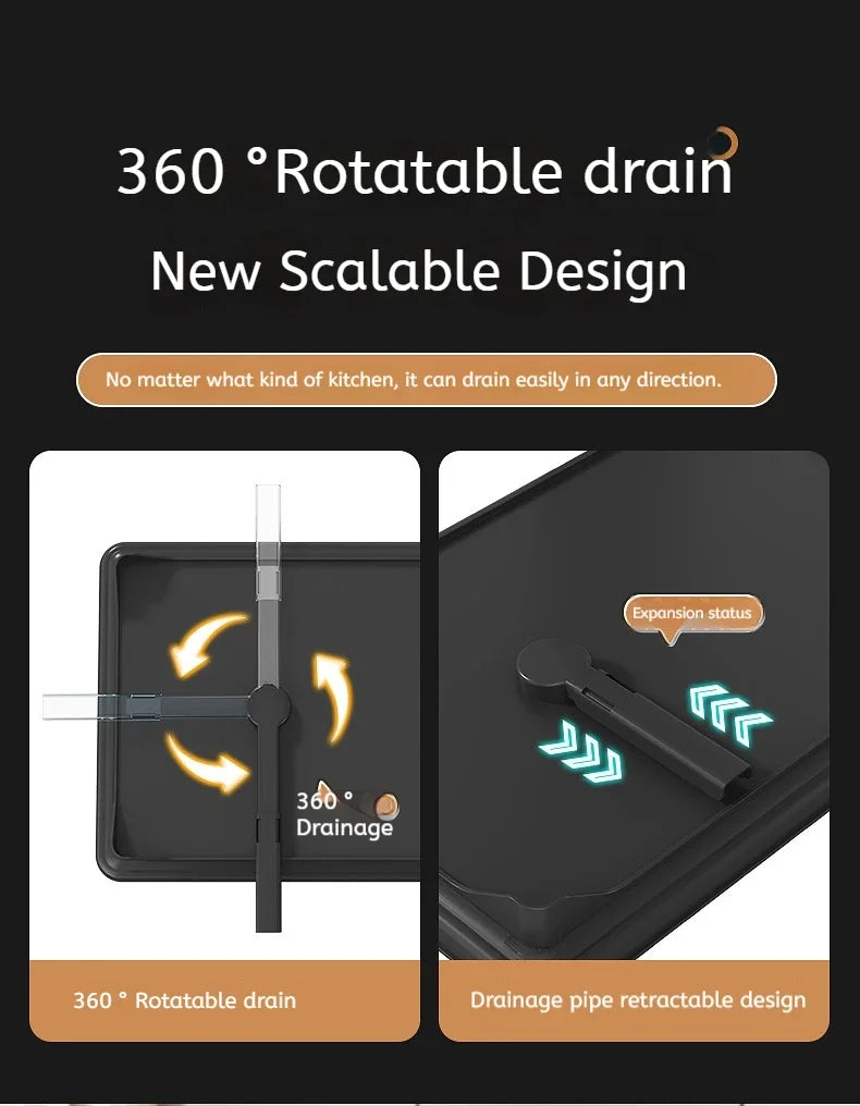 Adjustable Over-Sink Dish Rack Stainless Steel Drain Board
