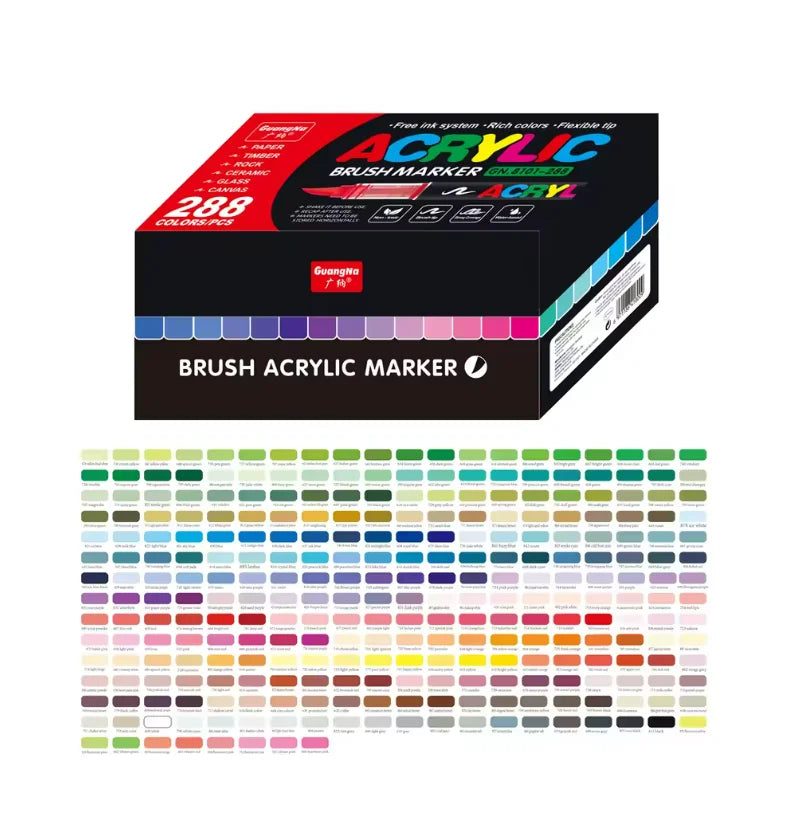 Gn 366 Colors Acrylic Paint Pens Markers Brush