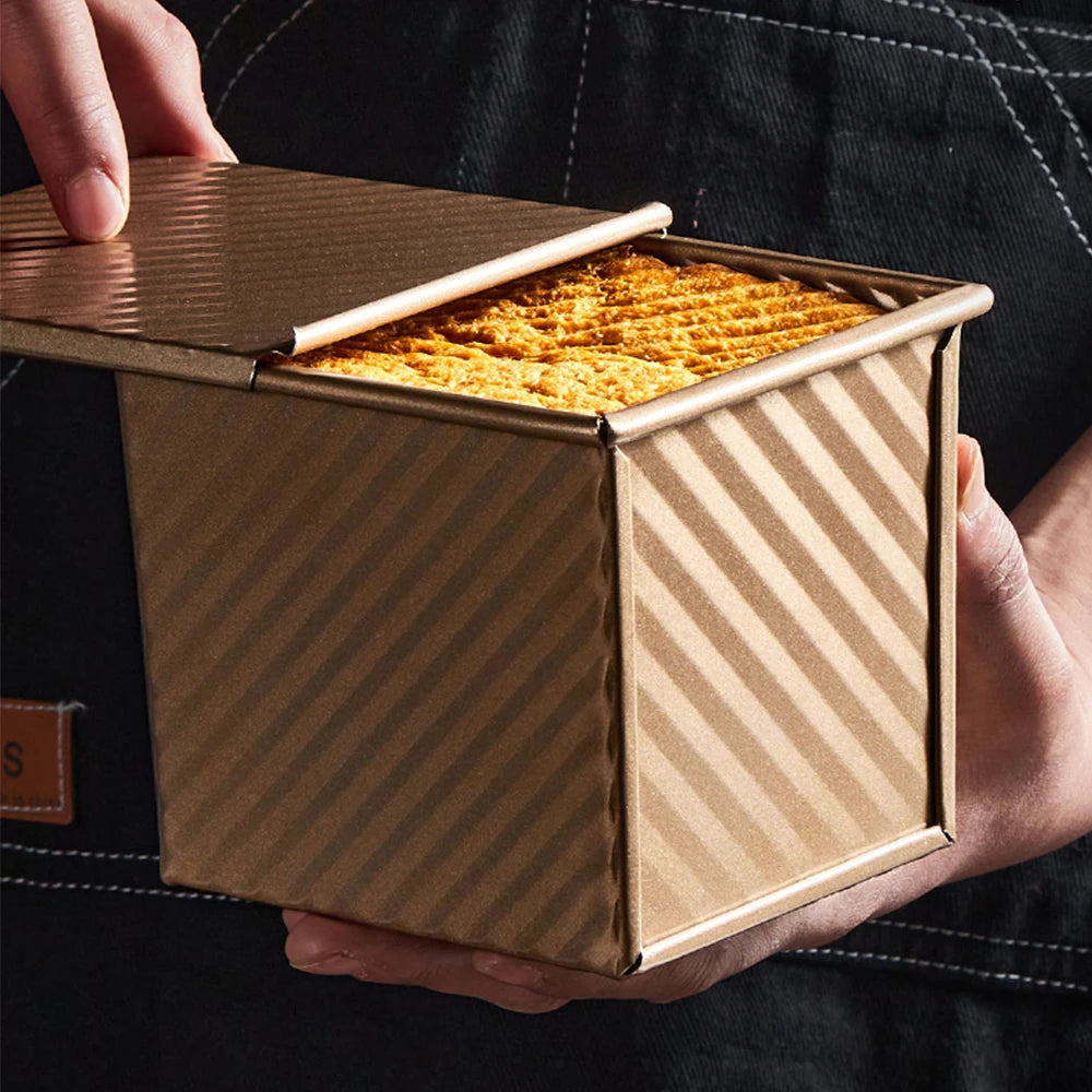 Square Baked Toast Box Loaf Pan Non-Stick Baking