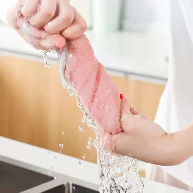 Dish Cleaning Cloths Velvet Dishcloths High Absorbent Tableware