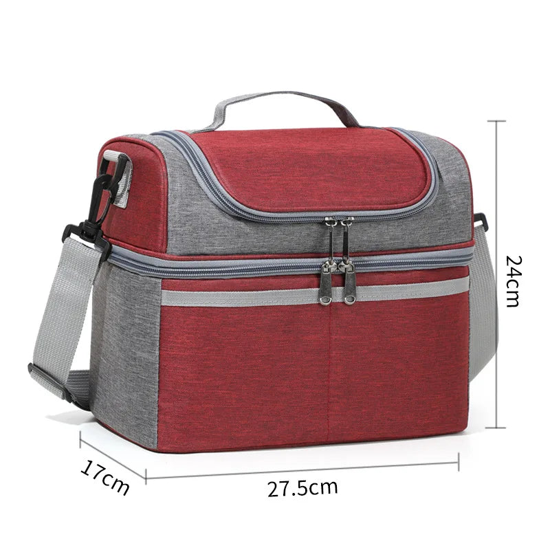 Oxford Large Capacity Cooler Bag Waterproof Zipper Thermal