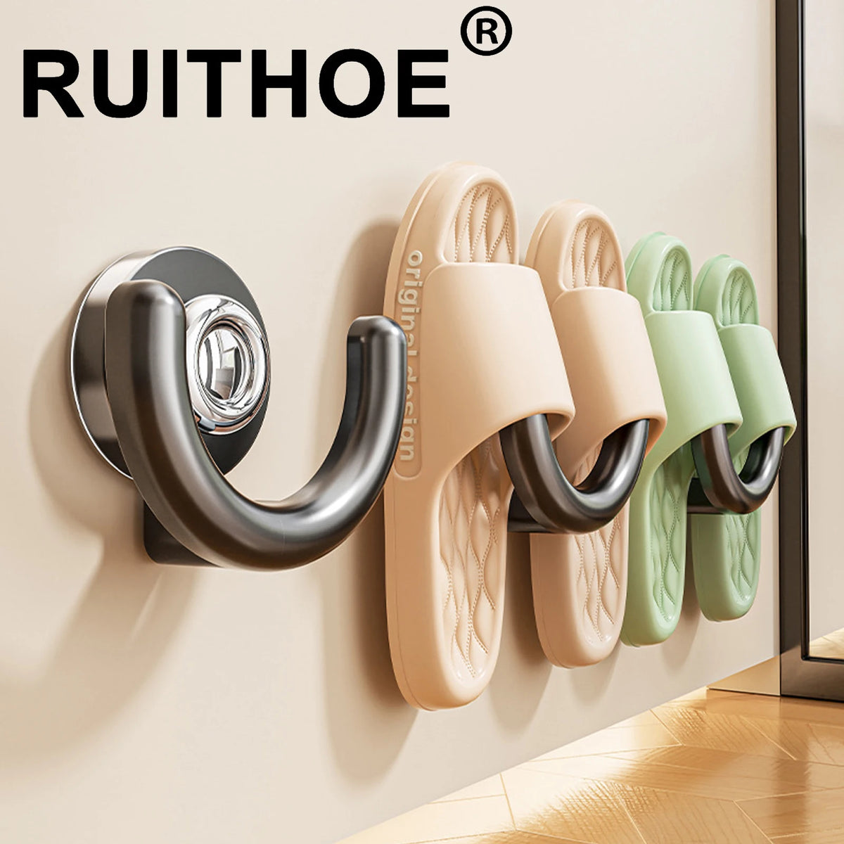 Slippers Rack No Punching Bathroom Simple Slipper Hook
