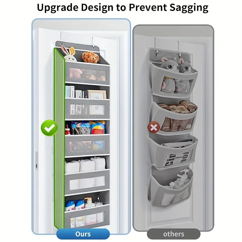 5-Shelf Hanging Storage Organizer - Behind Door Anti-Tilt