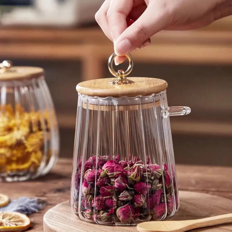 Airtight Food Containers Storage Pots Glass Jar Lid