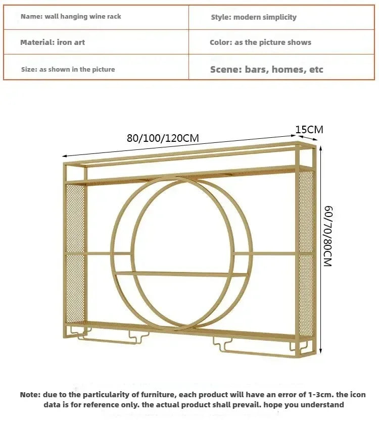 Modern Wall Mount Wine Rack Holder Glass Storage