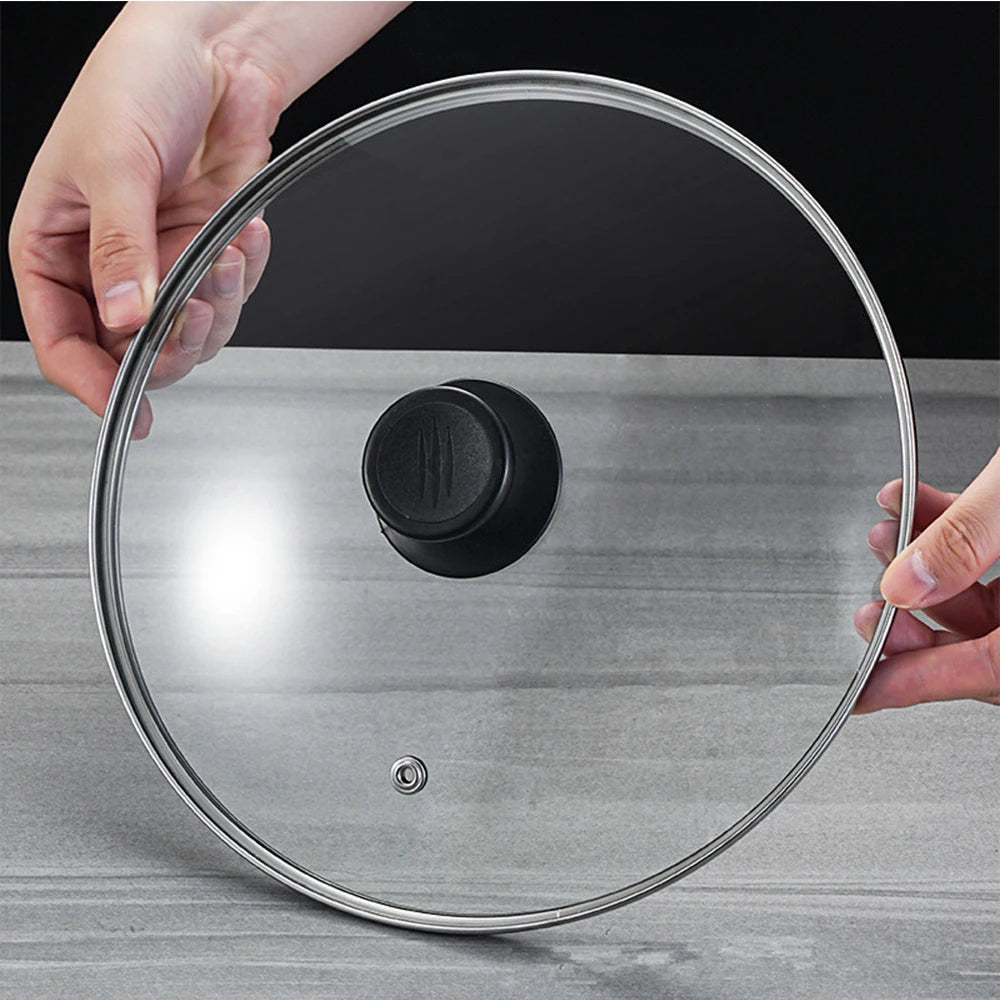 16-32cm Tempered Glass Pot Cover Anti-Scalding Circular Frying