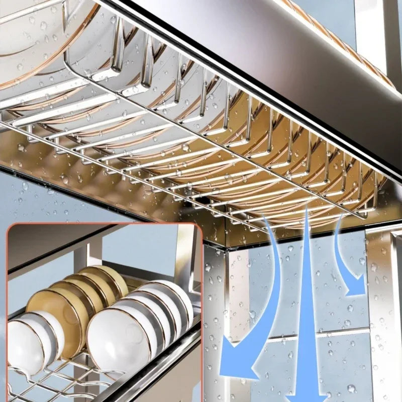 304 Stainless Steel Sink Storage Rack Layers Shelf