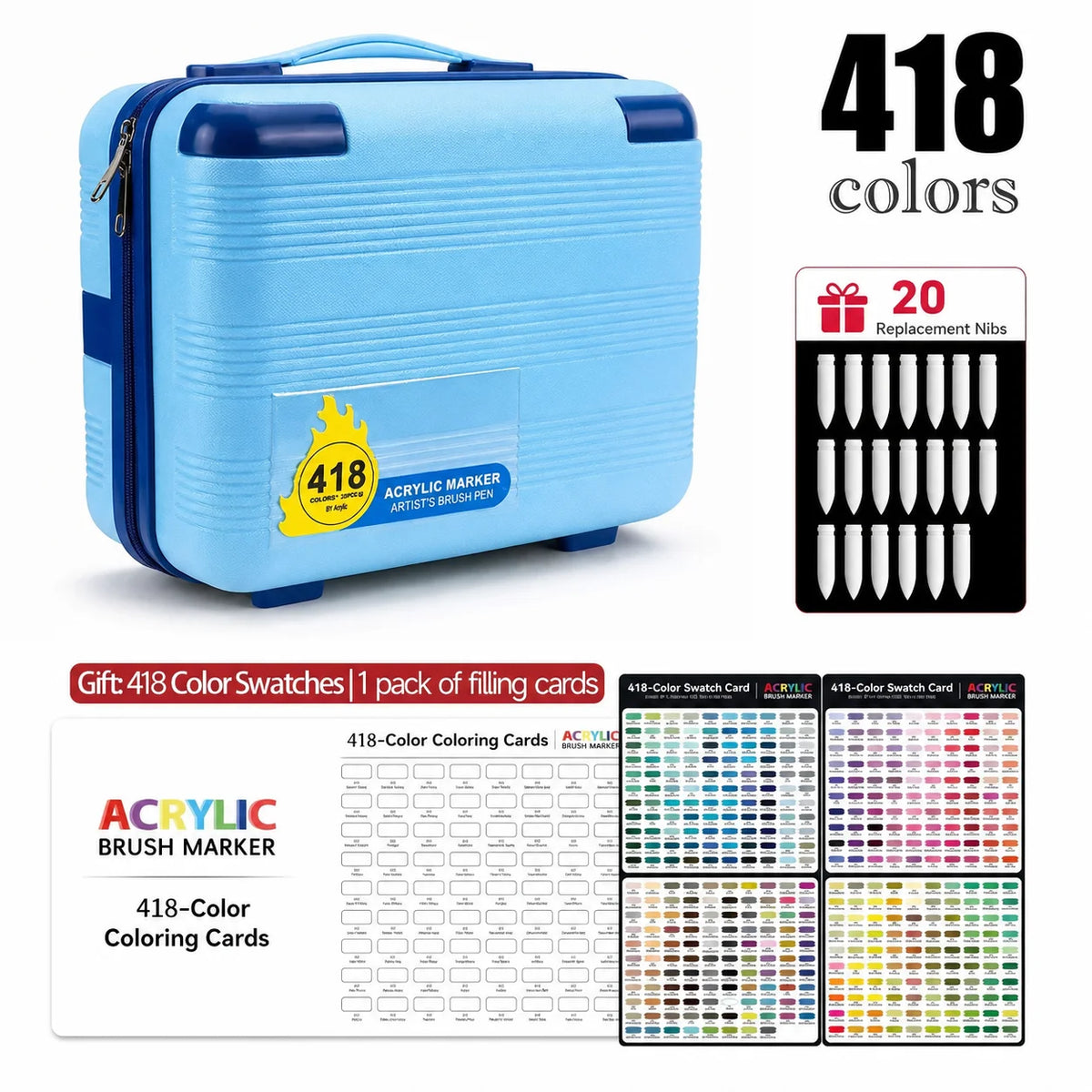 12-366 Colors Acrylic Paint Markers Quick Dry Brush