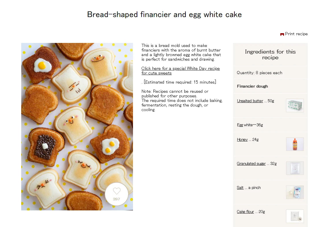 Cavity Toast Molds Jam Sandwich Bread Loaf Pan
