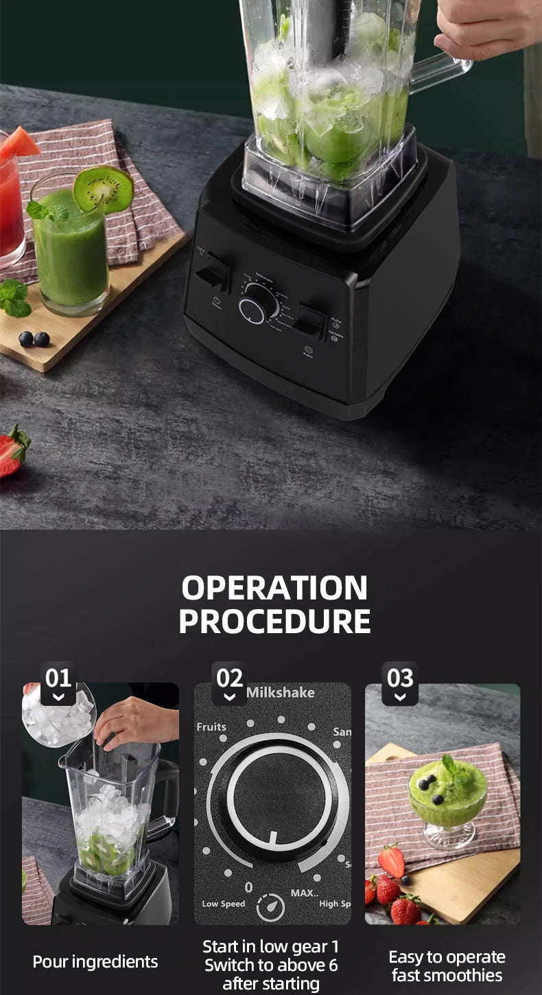 220v Heavy Duty Commercial Blender Juicer Fruit Mixer