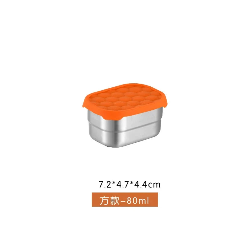 Stainless Steel Food Storage Box Silicone Lid Lunch
