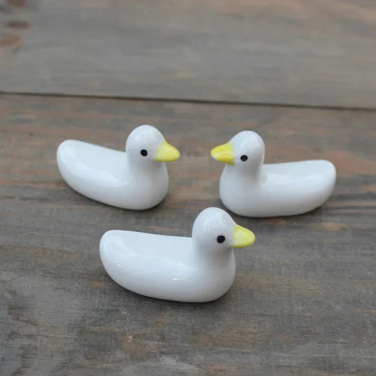 1-3pcs Duck Shape Ceramic Chopsticks Holder Spoon Rest