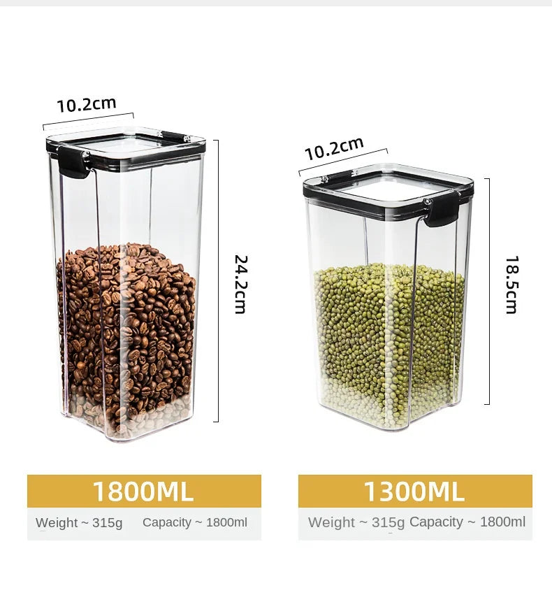 1-4pcs Sealed Jars Organizer Grain Storage Boxes Large