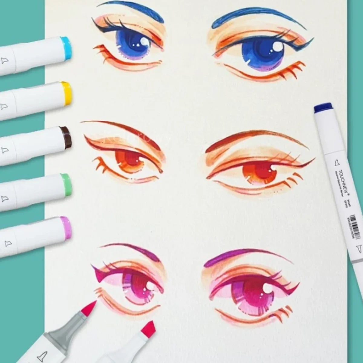 Touchnew Alcohol Markers Soft Brush Tip Brush Markers