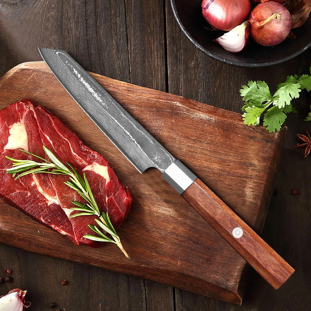 Mostodozo Japanese Kiritsuke Chef Knife 67-Layer Damascus Steel