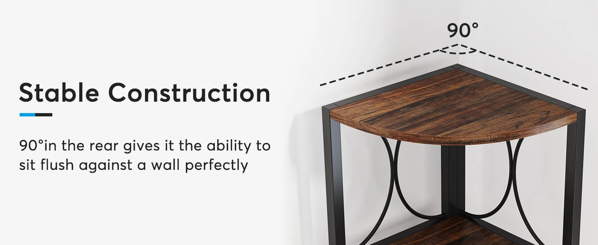 Tribesigns Tier Tall Corner Shelf 61 Inch Rustic