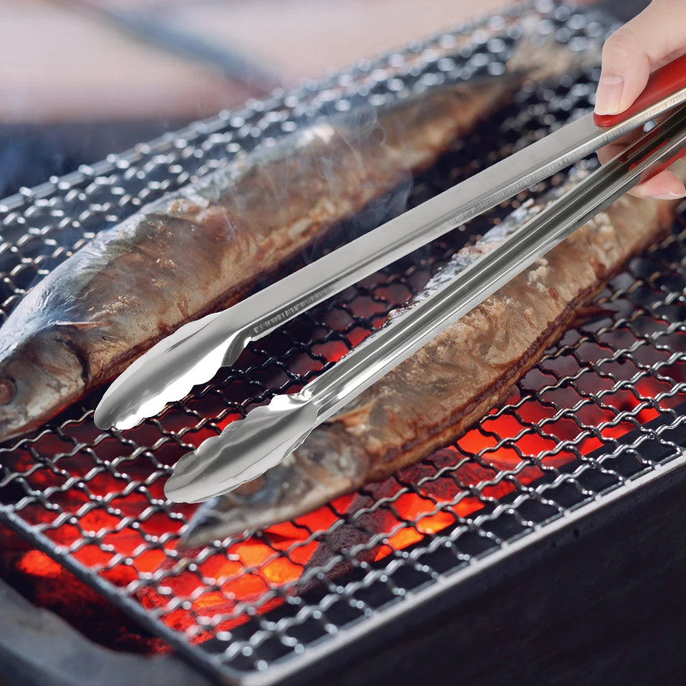 Hilife Grill Stainless Steel Cooking Bbq Tongs Salad