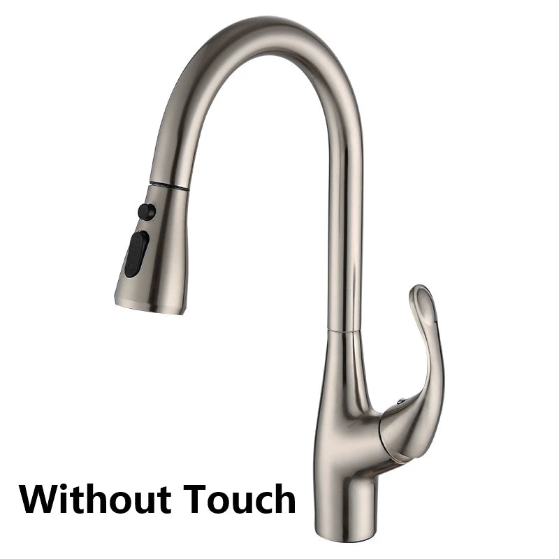 Brass Touch On Fauct Pull Down Cold Sink