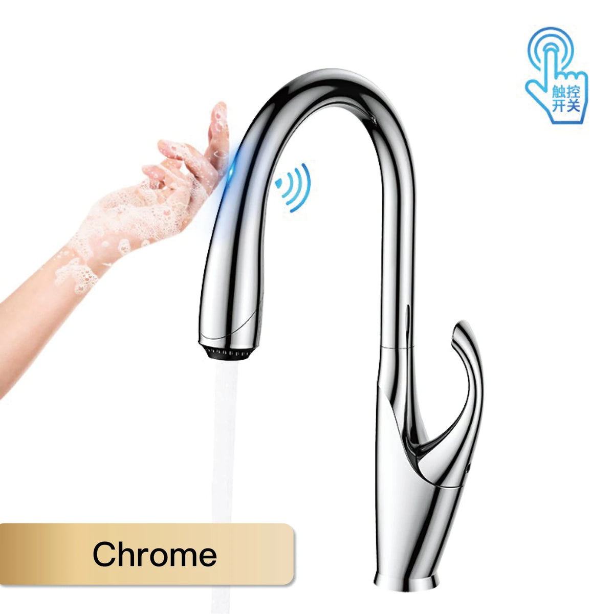 High End Touch Black Faucet Brass Pull Out