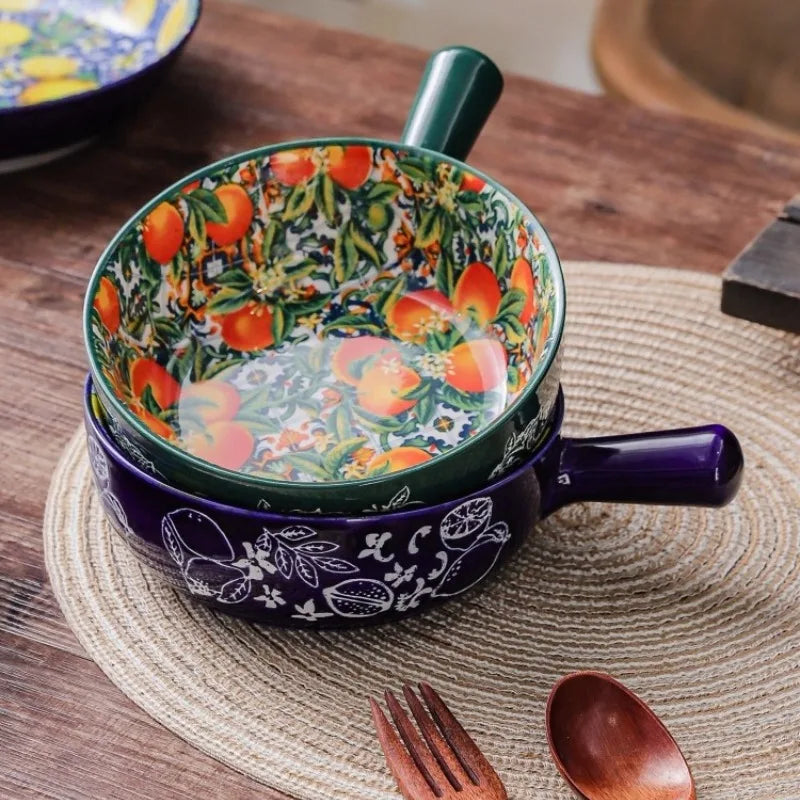 1pc Ceramic Tableware Bohemian Style Retro Tableware Creative