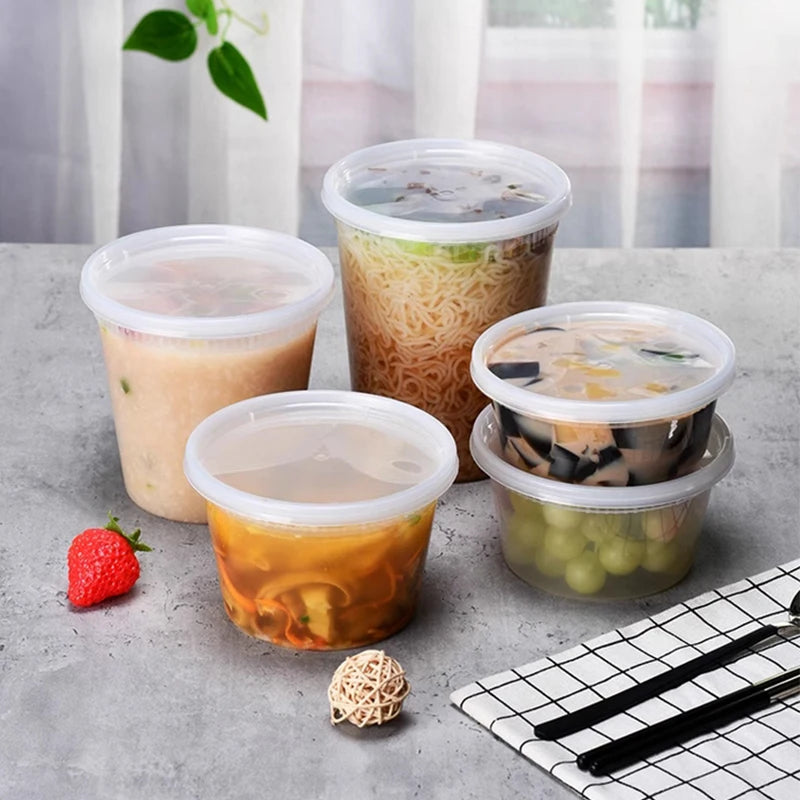 10pcs Clear Food-Grade Bpa-Free Storage Container Lid Microwave
