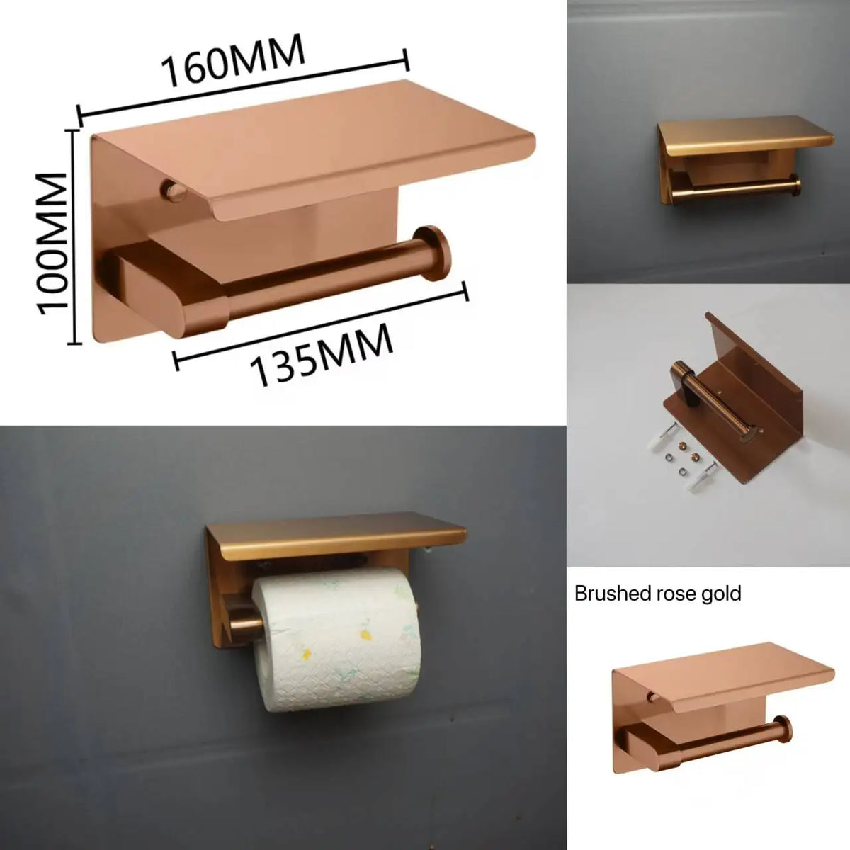 Brushed Rose Gold 304 Stainless Steel Bathroom Pendant