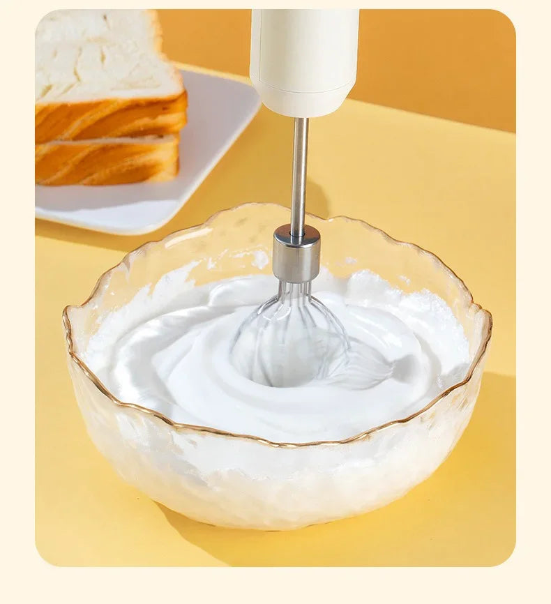 Electric Egg Beater Food Whisk Handheld Rechargeable Speeds