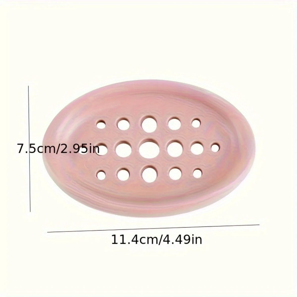 Oval Silicone Soap Dish Self Draining Bathroom Storage