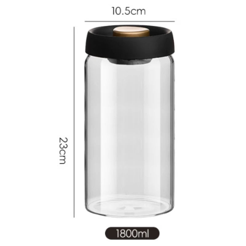 Vacuum Sealed Tank Coffee Beans Storage Glass Bottle