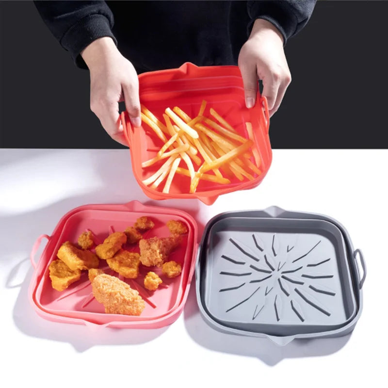 Silicone Air Fryers Liner Oven Baking Tray Square