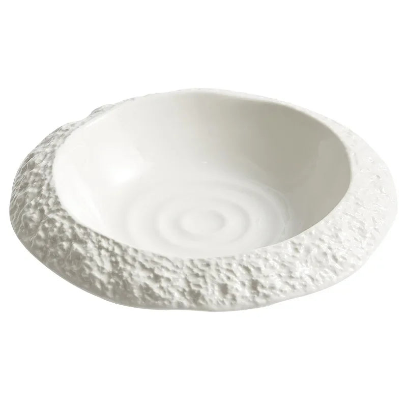 Rock Patternceramic Plats White Dinner Plate High-Grade Tableware