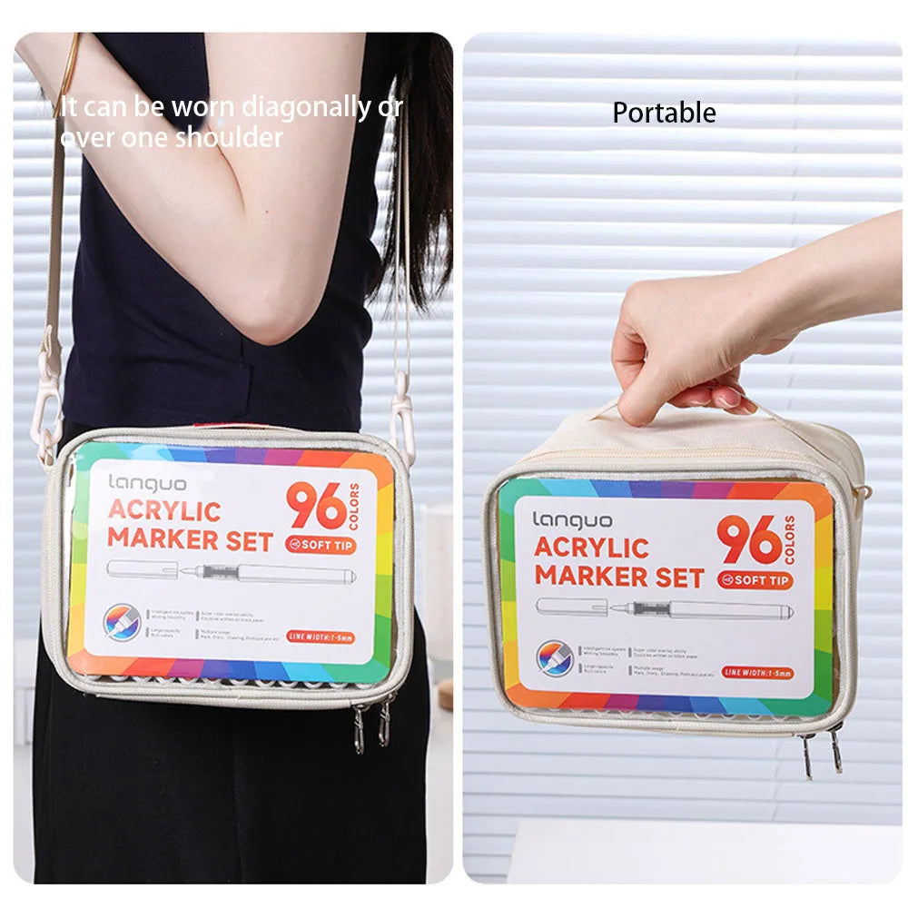 96/192/240 Colors Direct Liquid Acrylic Paint Brush Marker