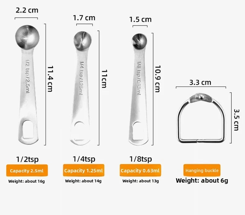 7-Piece Measuring Spoon Food Grade 304 Stainless Steel