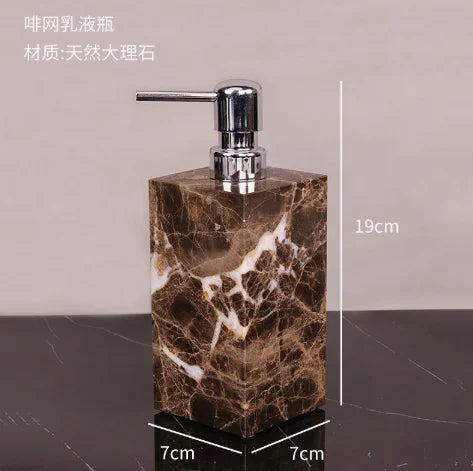 Dark Natural Marble Bathroom Brown Luxury Toothbrush Holder