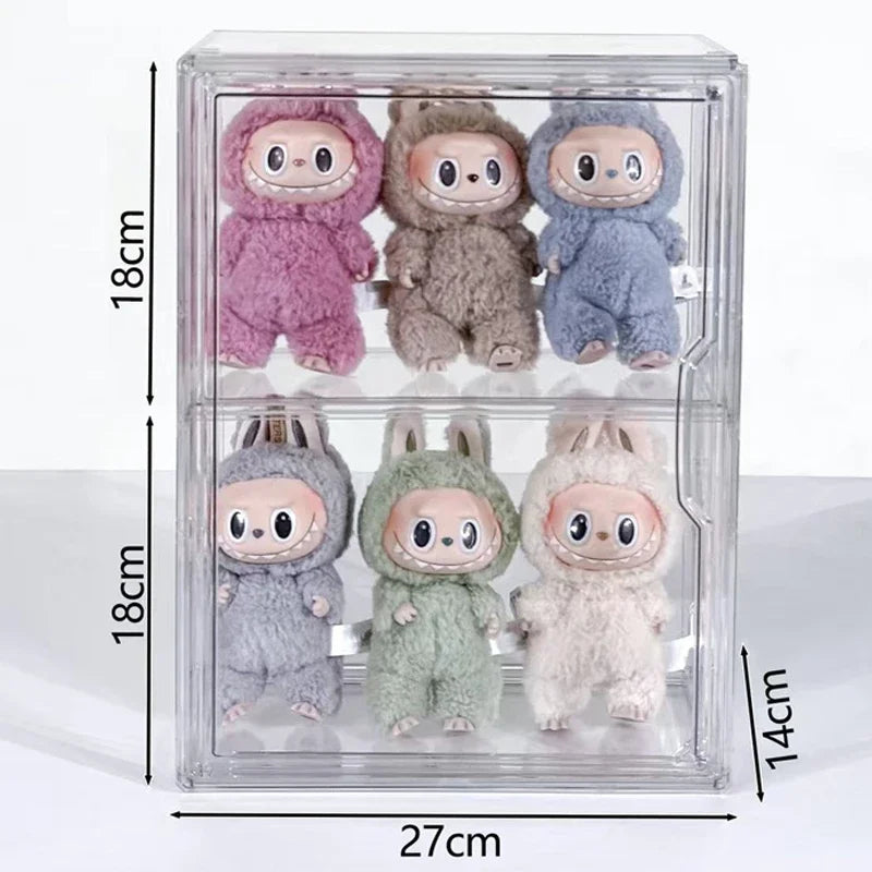 Labubu Storage Box Display Stand Transparent Dustproof Blind