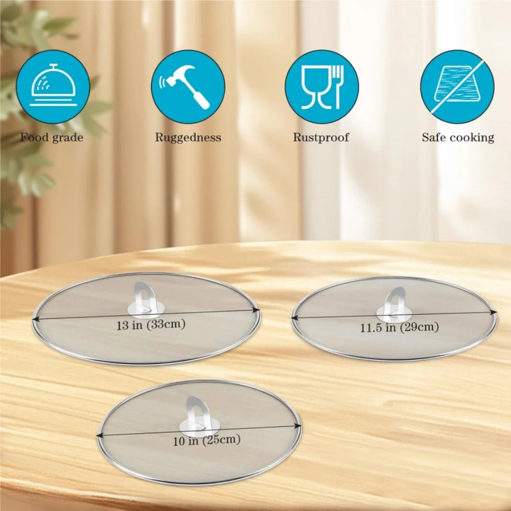1/3pcs Splatter Screen Frying Pan Cooking Stainless Steels