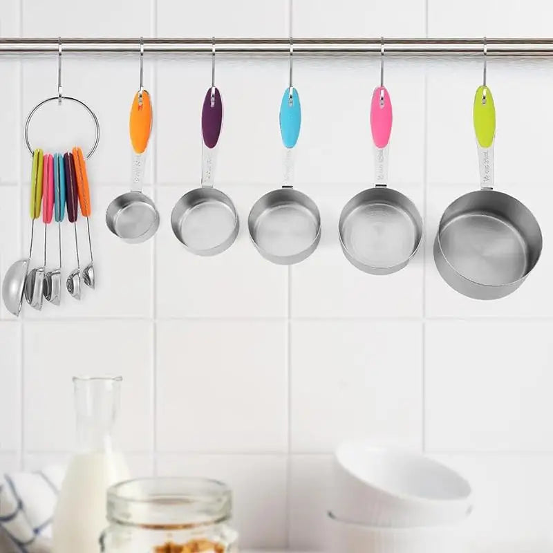 5pcs Stainless Steel Measuring Cups Spoons Baking Cake