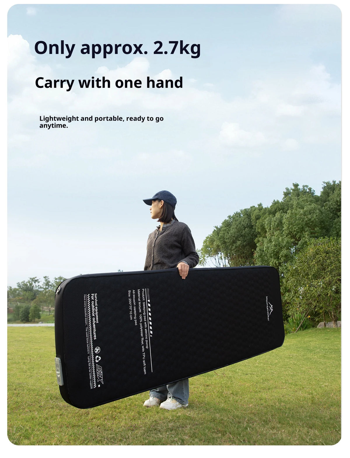Thickened Sponge Pad Outdoor Mattress Integrated Air Pump