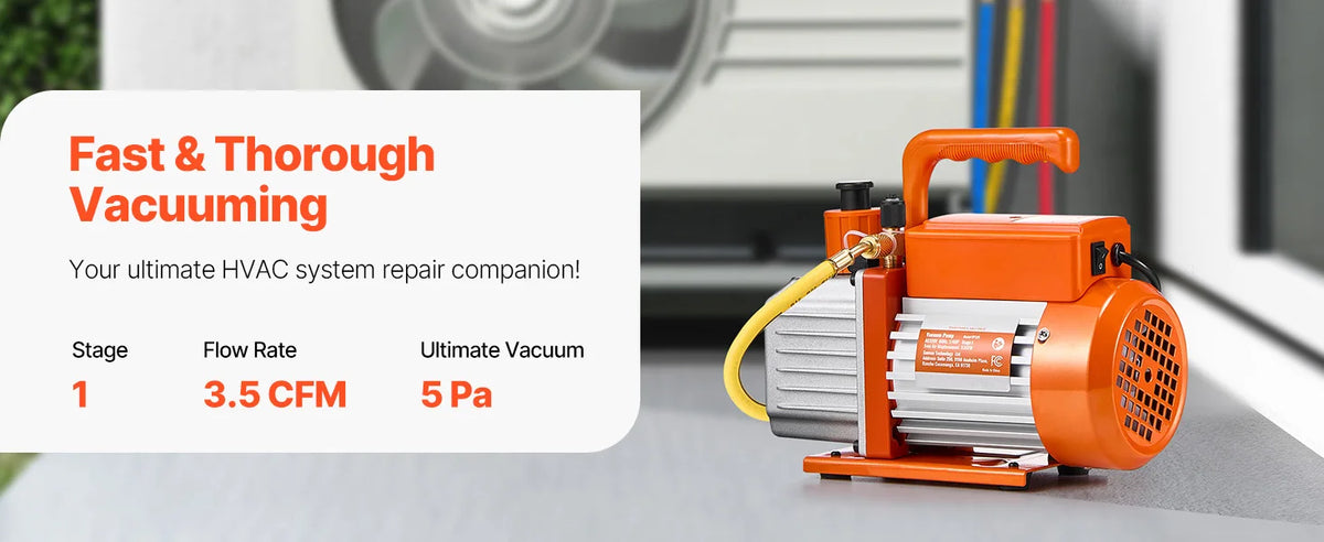 Succebuy Vacuum Pump & Oil Bottle 5cfm/4cfm/5cfm 1-Stage