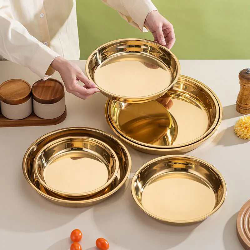 Food Grade Minimalist Gold Stainless Steel Dish Tray