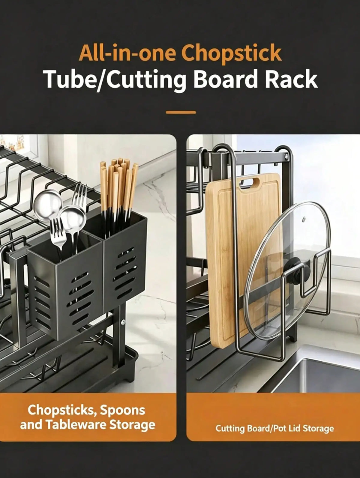 Tier Dish Drying Rack Drain Tray Large Countertop