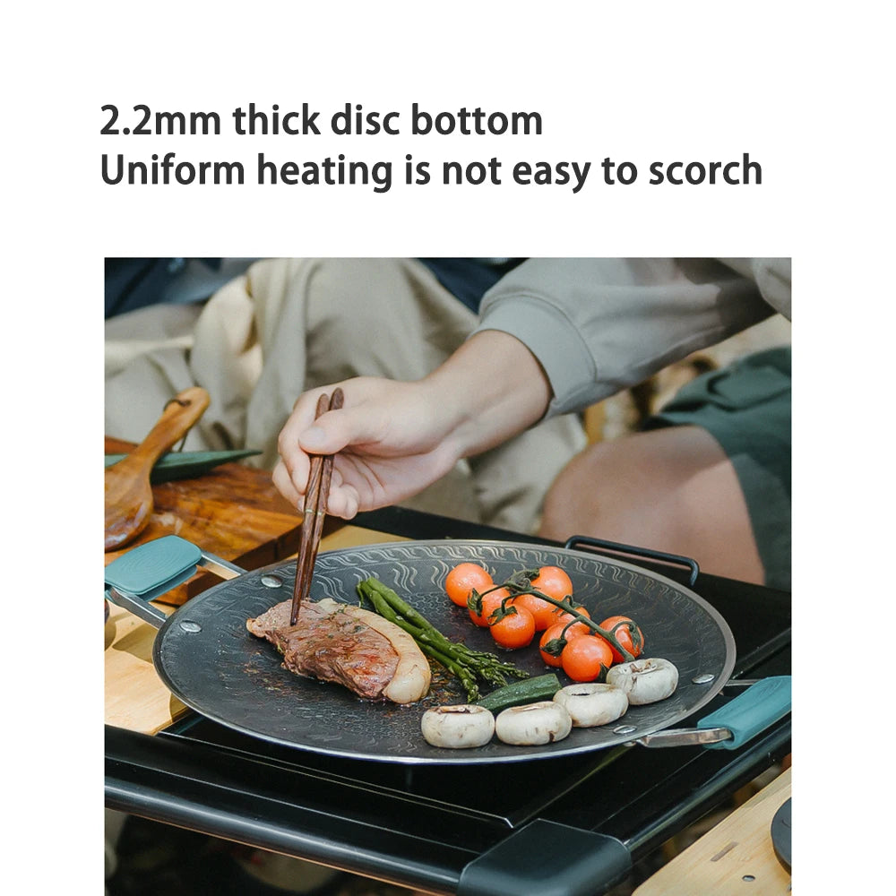 Naturehike Stainless Steel Grill Pan Round Non-Stick Barbecue