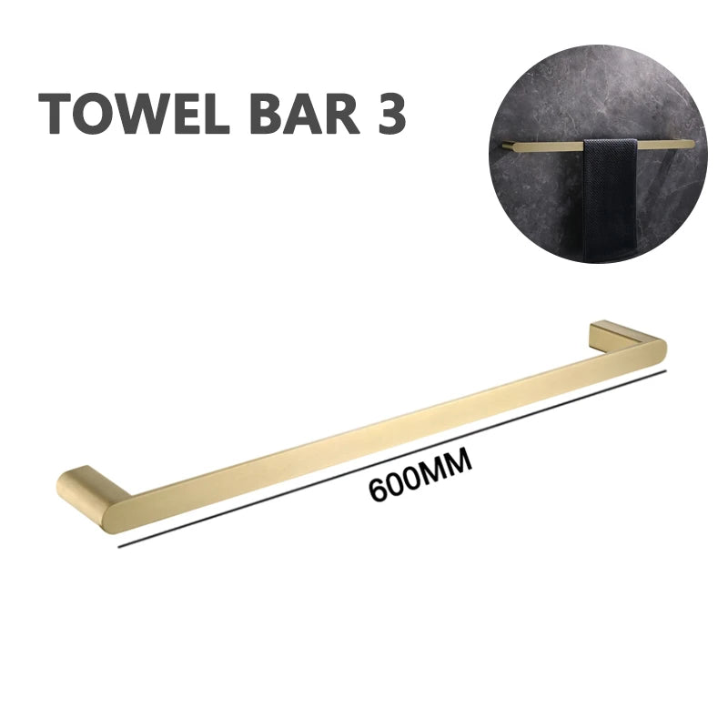 Brushed Gold Towel Ring Holder Bar Rack Brush/Paper
