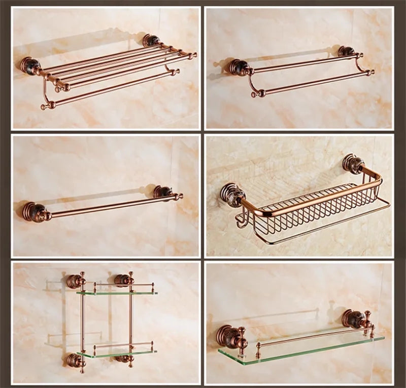 Bathroom Bath Shelf Rose Gold Paper Holder Towel