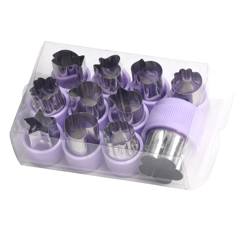 1set Multi-Style Vegetables Cookie Cutter Embossing Mould Cook