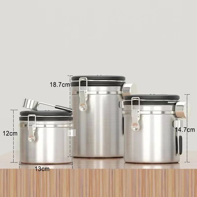 Large Capacity Coffee Beans Vacuum Storage Container Stainless
