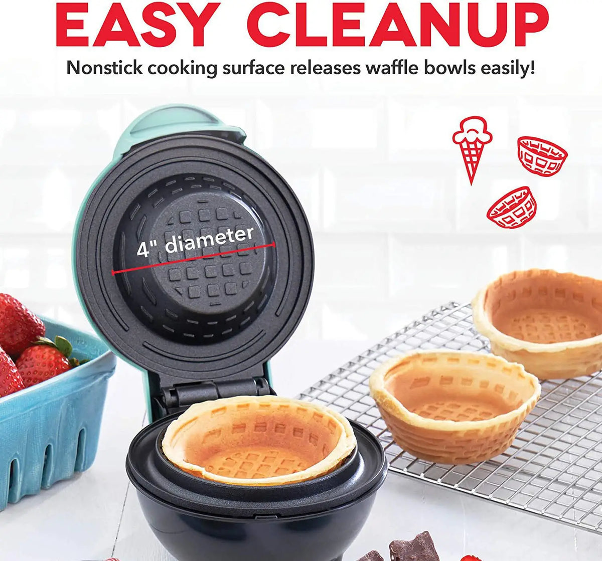 110/220v Waffle Bowl Machine Breakfast Cake Egg Tart